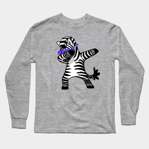 Dabbing Zebra Shirt Dab Hip Hop Funny Long Sleeve T-Shirt by vo_maria